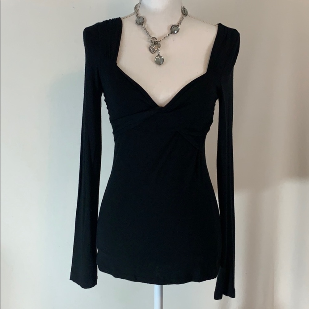 Sexy Armani Black Long Sleeve Top in M.
